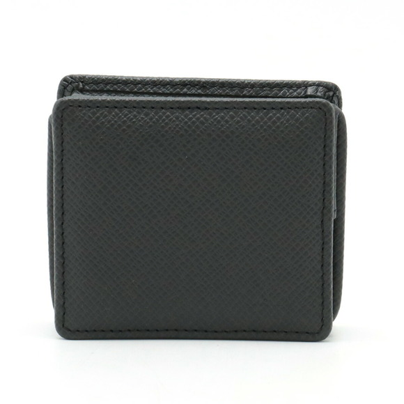 LOUIS VUITTON Taiga Porto Monnaie Boite Coin Case Leather Calf Ardoise Black ... - Picture 2 of 6